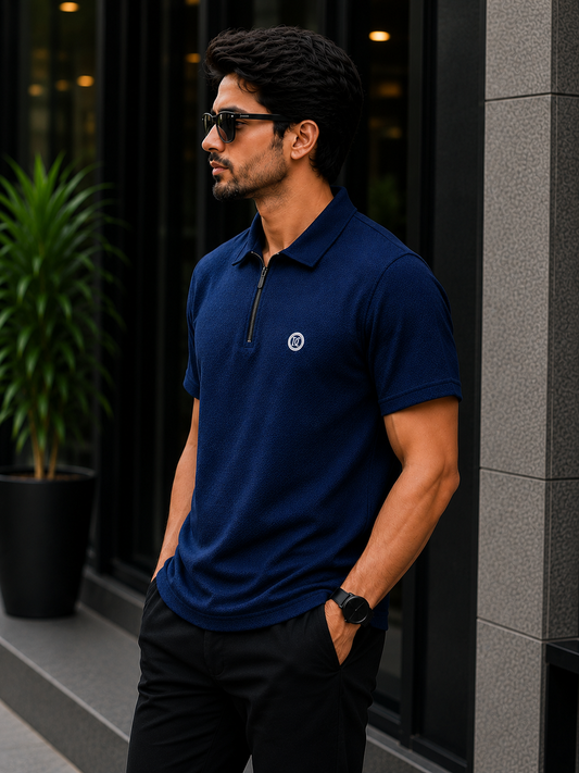 Premium Waffle Knit Polo Shirt